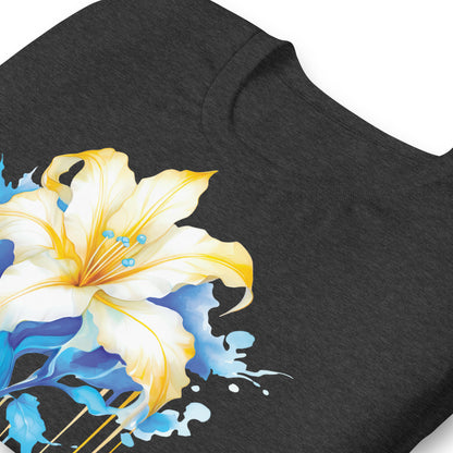 Sapphire Sunburst - Gold and Blue Watercolor floral T-Shirt